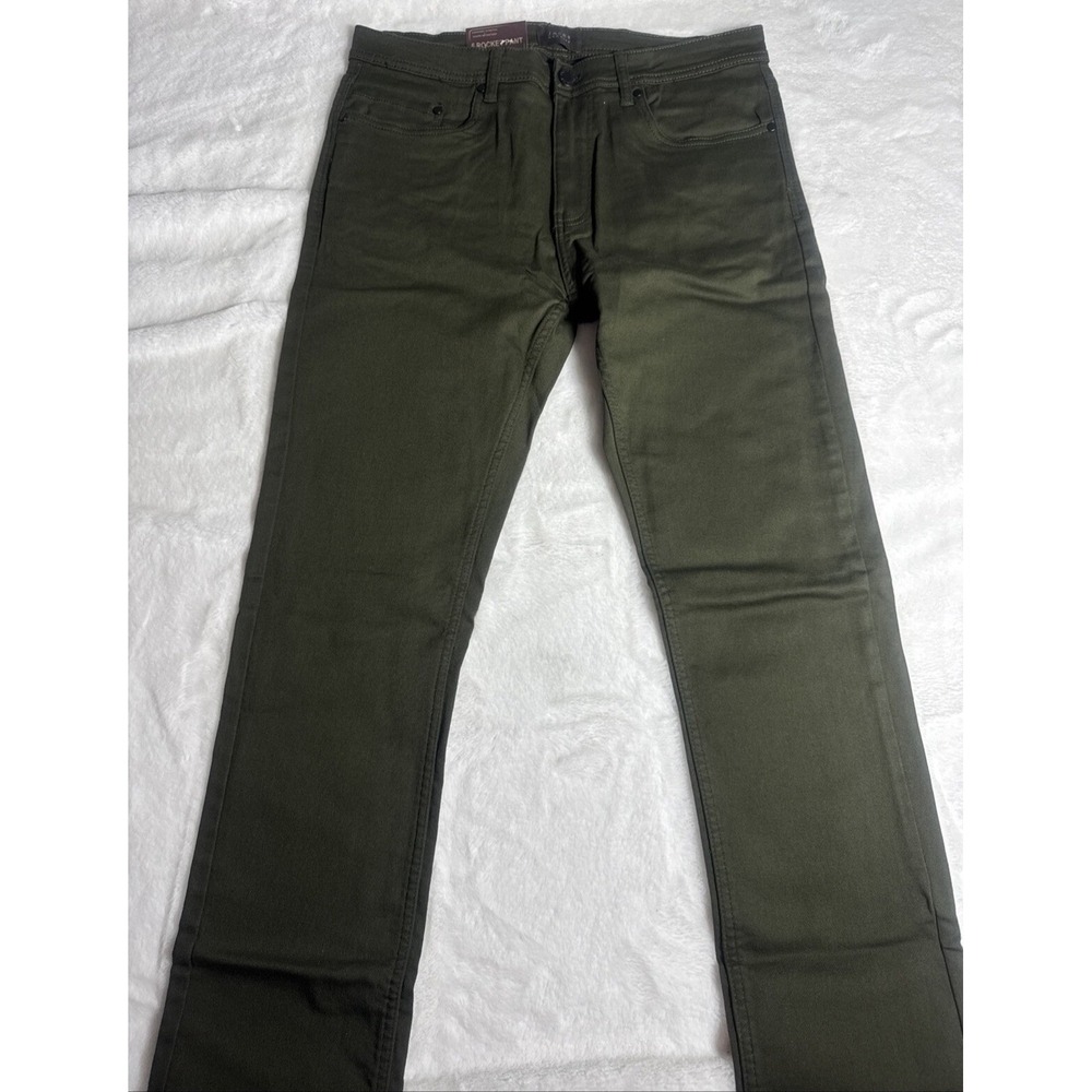 Jachs New York Mens Straight Fit 5 Pocket Pant Green Olive 34x34 1529151 NEW